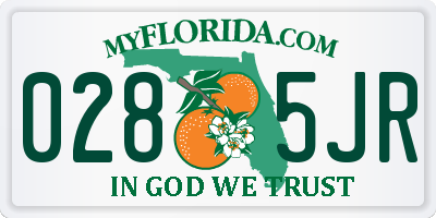 FL license plate 0285JR