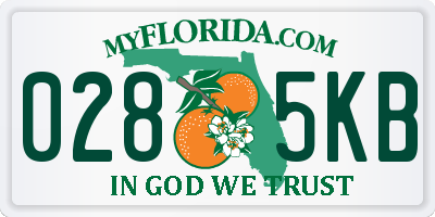 FL license plate 0285KB
