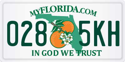 FL license plate 0285KH