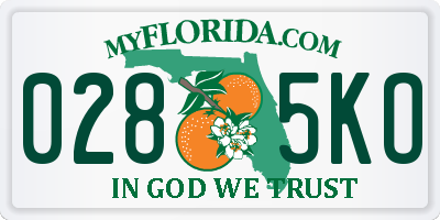 FL license plate 0285KO