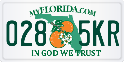 FL license plate 0285KR