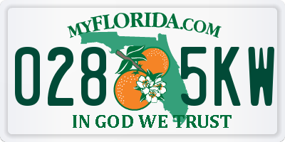 FL license plate 0285KW