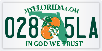 FL license plate 0285LA