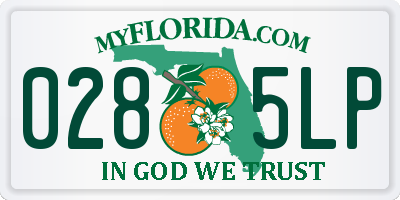 FL license plate 0285LP