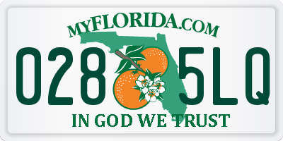 FL license plate 0285LQ