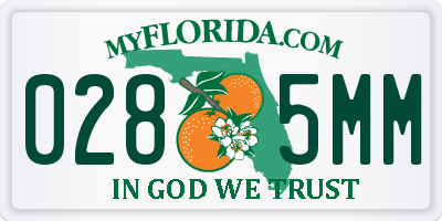 FL license plate 0285MM