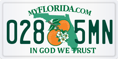 FL license plate 0285MN