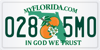 FL license plate 0285MO