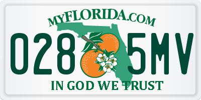 FL license plate 0285MV