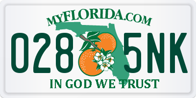 FL license plate 0285NK