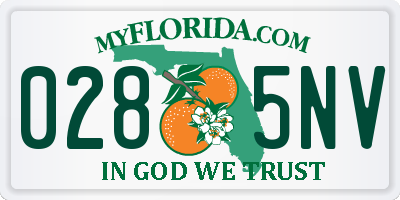 FL license plate 0285NV