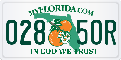 FL license plate 0285OR