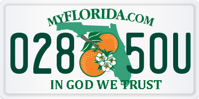 FL license plate 0285OU