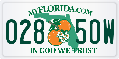 FL license plate 0285OW