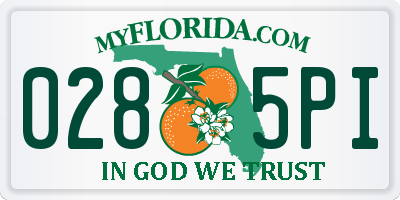 FL license plate 0285PI