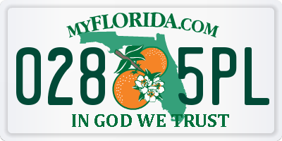 FL license plate 0285PL