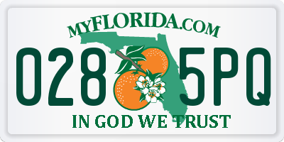 FL license plate 0285PQ