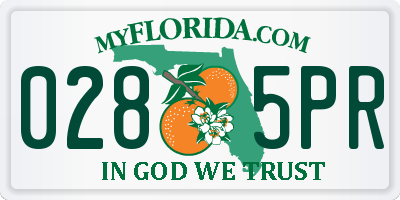 FL license plate 0285PR