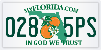 FL license plate 0285PS