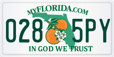 FL license plate 0285PY