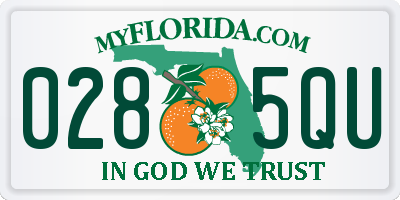 FL license plate 0285QU
