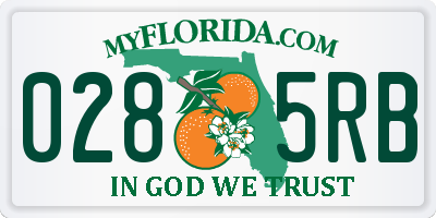 FL license plate 0285RB