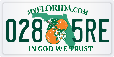 FL license plate 0285RE