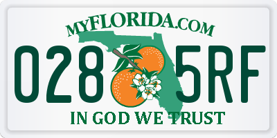 FL license plate 0285RF