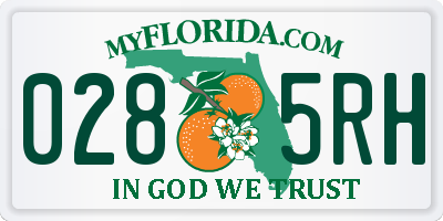 FL license plate 0285RH