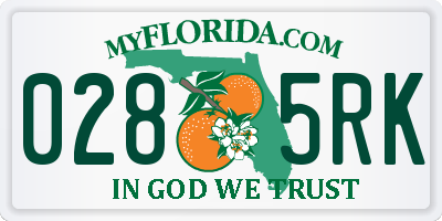 FL license plate 0285RK