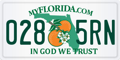 FL license plate 0285RN