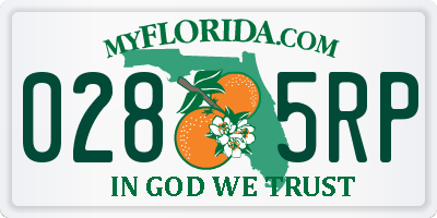 FL license plate 0285RP