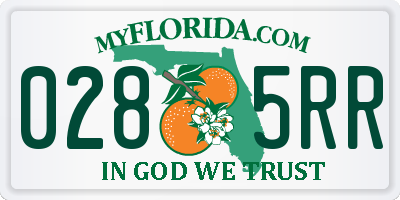 FL license plate 0285RR