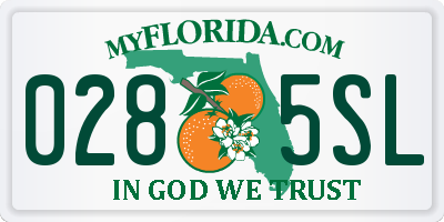 FL license plate 0285SL