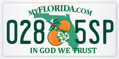 FL license plate 0285SP