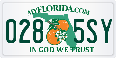 FL license plate 0285SY
