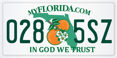FL license plate 0285SZ