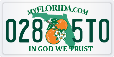 FL license plate 0285TO