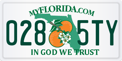 FL license plate 0285TY