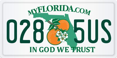 FL license plate 0285US