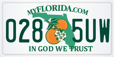 FL license plate 0285UW