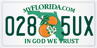 FL license plate 0285UX