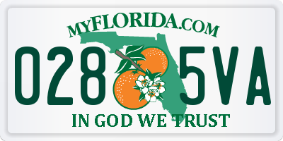 FL license plate 0285VA