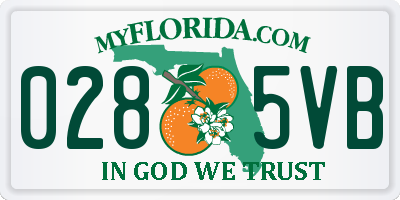 FL license plate 0285VB