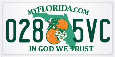 FL license plate 0285VC