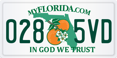 FL license plate 0285VD