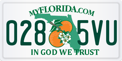 FL license plate 0285VU