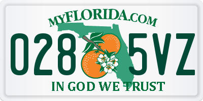 FL license plate 0285VZ