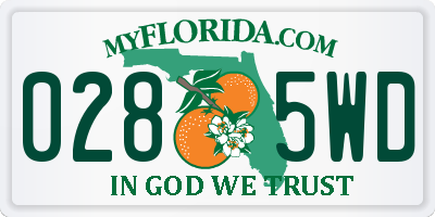 FL license plate 0285WD