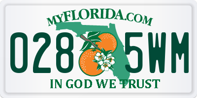 FL license plate 0285WM